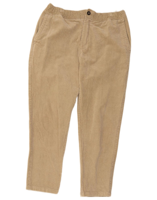 Pantaloni di velluto a coste affusolati da donna Zara XL W30 L25 cotone beige