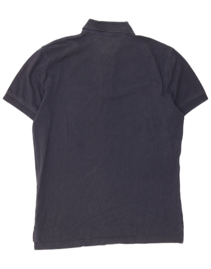 Polo da uomo Tommy Hilfiger media cotone blu navy