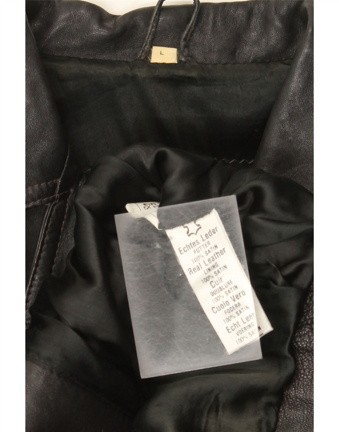 Giacca da motociclista in pelle da donna vintage UK 14 grande in pelle nera