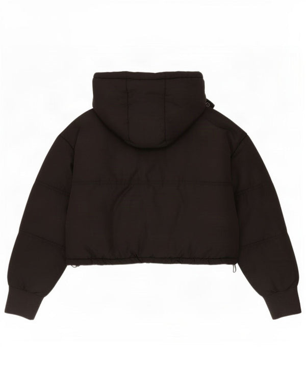 Topshop Giacca imbottita oversize con cappuccio da donna corta UK 8 piccola nera