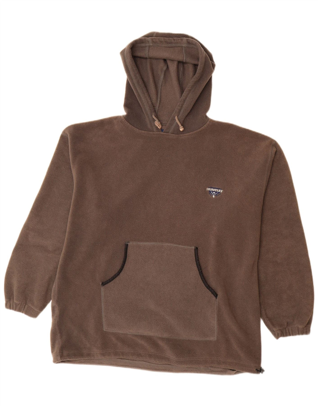 Maglione in pile con cappuccio da uomo VINTAGE grande poliestere grigio