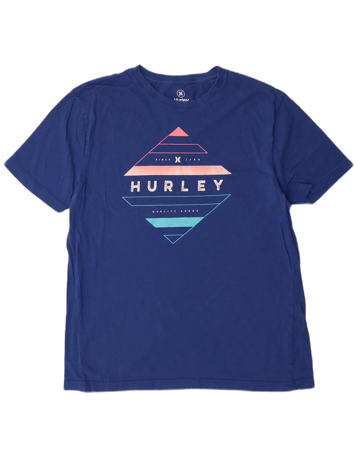 T-shirt grafica da uomo Hurley Top in cotone blu medio