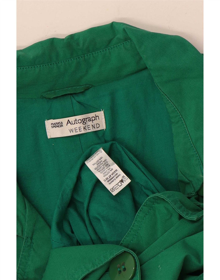 Trench corto da donna Marks & Spencer UK 12 Cotone verde medio