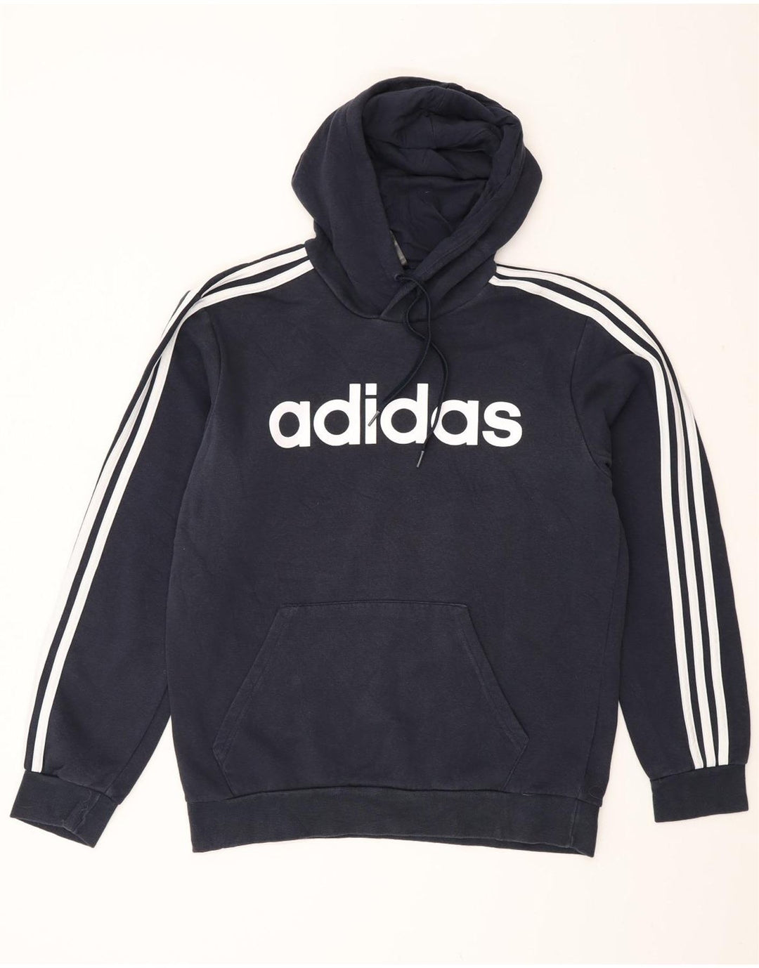 Felpa con cappuccio grafica da uomo Adidas media in cotone blu navy