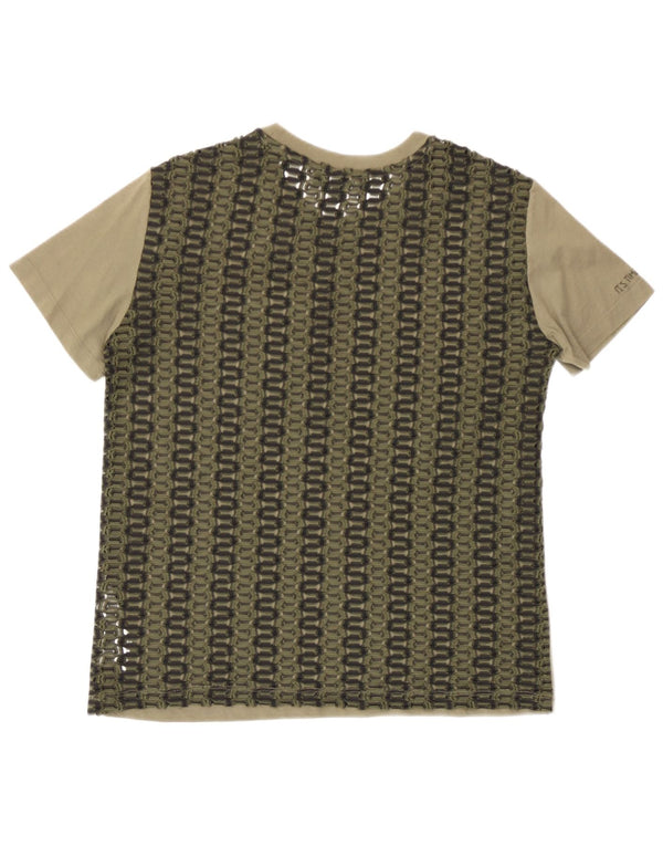 Desigual T-shirt da donna Top UK 10 Small Khaki Poliestere