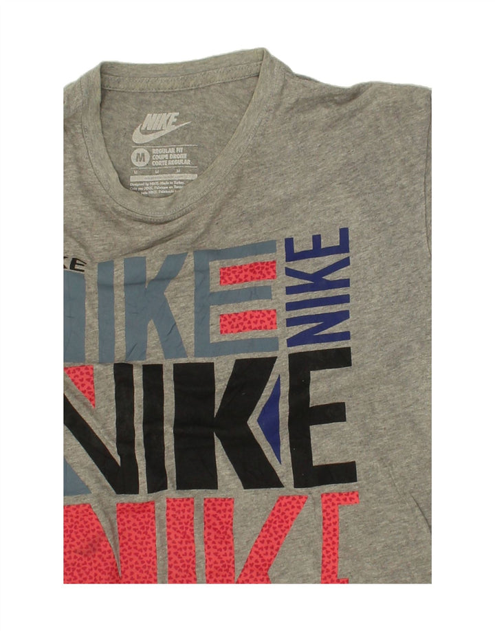 NIKE Mens Regular Fit Graphic T-Shirt Top Medium Grey Vintage Nike and Second-Hand Nike from Messina Hembry 