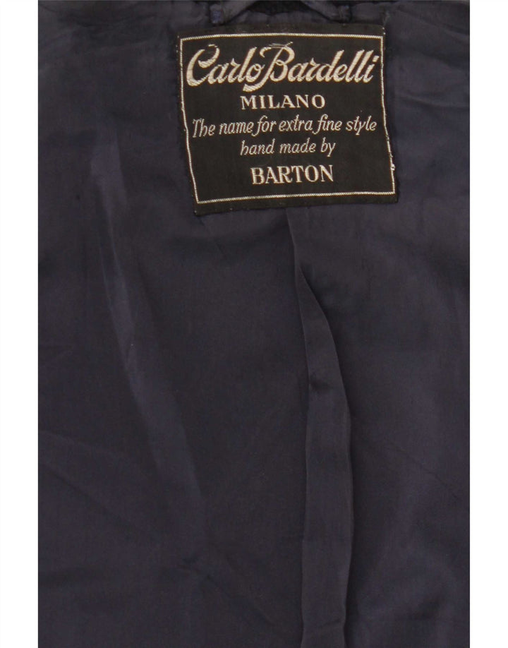 Cappotto doppiopetto da uomo Carlo Bardelli UK 36 Small Blu Navy