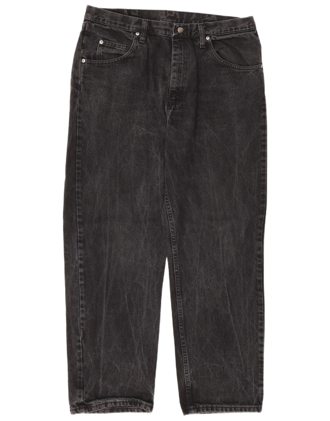 Jeans dritti da uomo Wrangler vestibilità rilassata W36 L30 cotone grigio