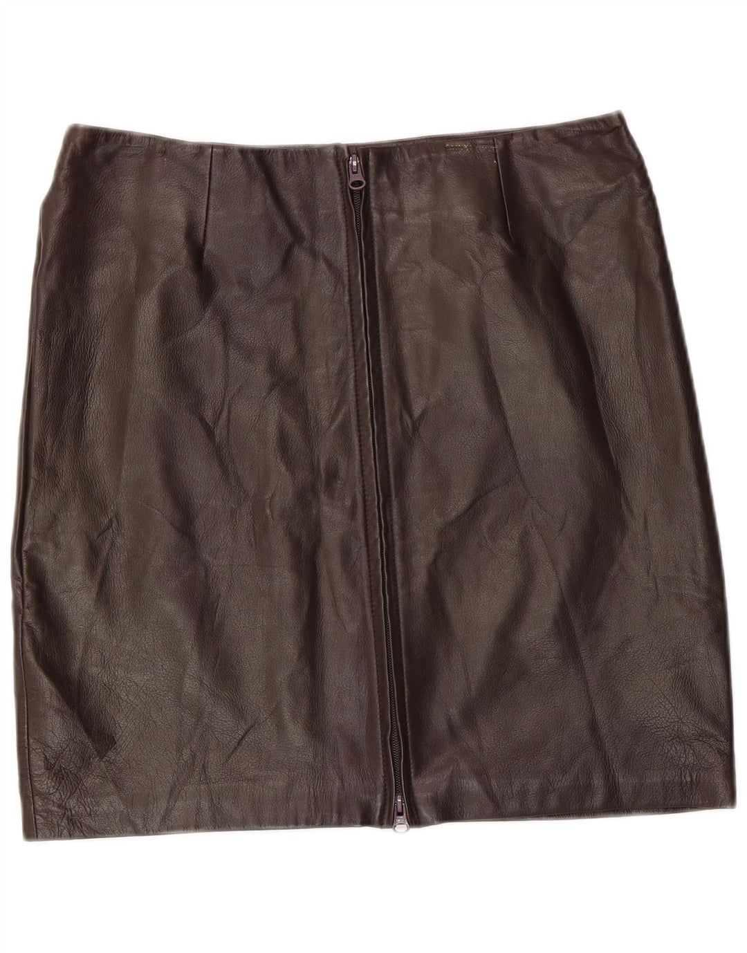 Gonna in pelle vintage da donna IT 48 XL W36 in pelle marrone