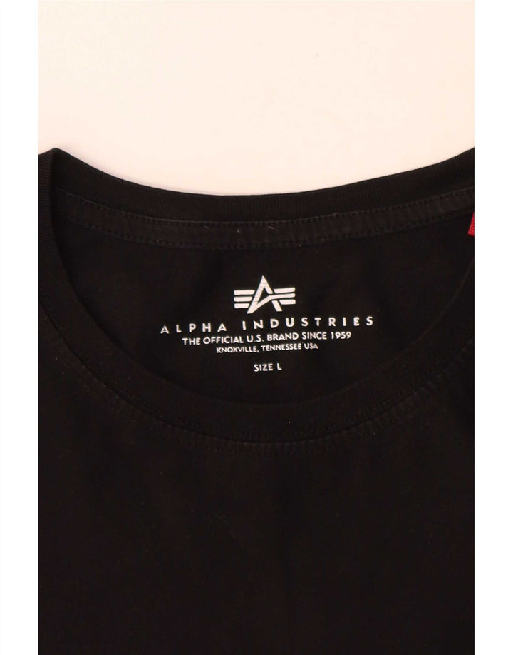 T-shirt da uomo Alpha Industries Top grande in cotone nero