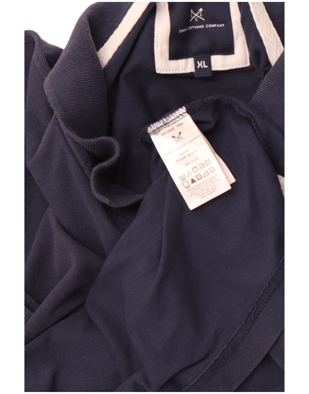 CREW CLOTHING Polo da uomo XL in cotone blu navy