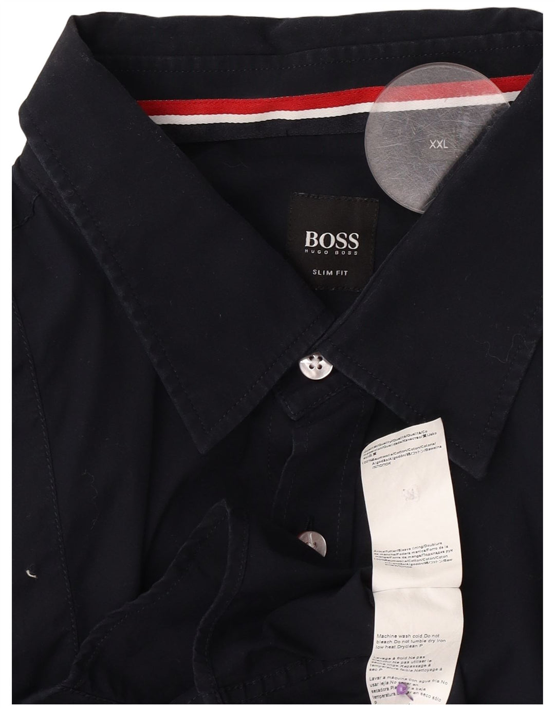 Camicia slim fit da uomo Hugo Boss 2XL cotone blu navy