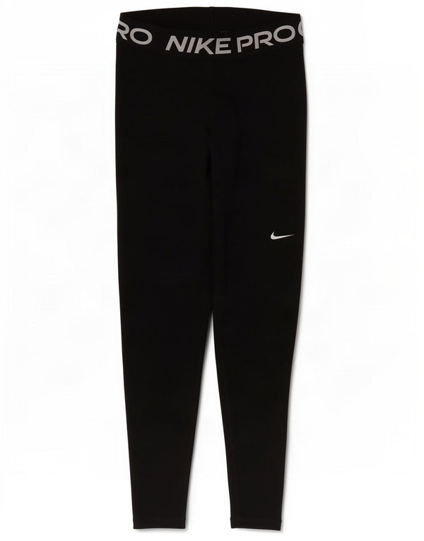 Nike Womens Dri Fit Graphic Leggings UK 14 Medium Black
