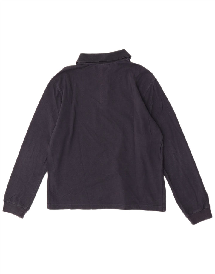 Polo da uomo a maniche lunghe Champion in cotone blu navy medio