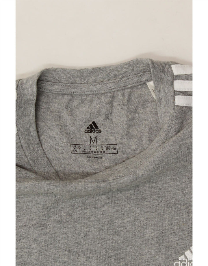 ADIDAS Womens T-Shirt Top UK 12/14 Medium Grey Cotton Vintage Adidas and Second-Hand Adidas from Messina Hembry 