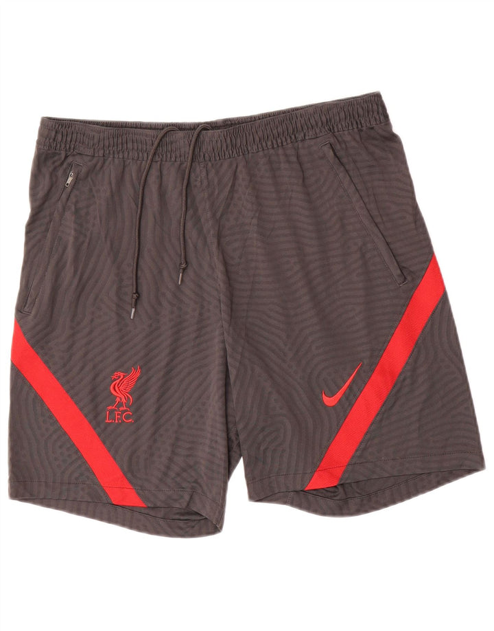 Pantaloncini sportivi NIKE Liverpool da uomo, grandi, in poliestere color block nero