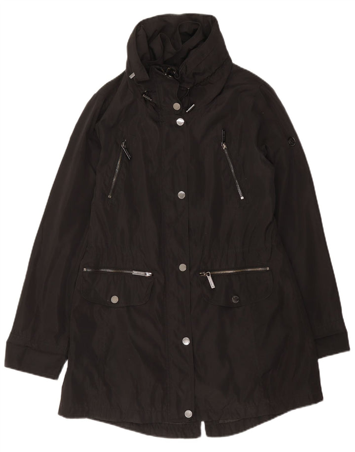 Giacca Parka con cappuccio da donna Michael Kors UK 10 Small Poliestere nero
