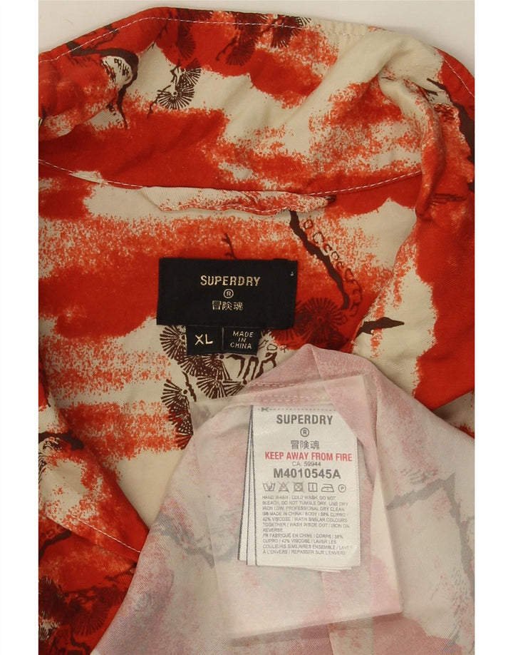 Camicia a maniche corte da uomo Superdry XL rossa Tie Dye Cupro