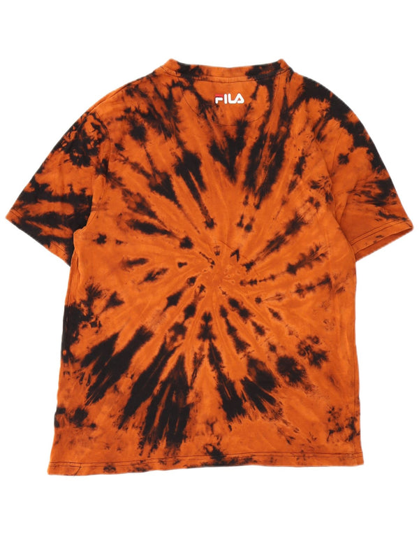 T-shirt grafica da uomo Fila Top in cotone tie-dye arancione medio