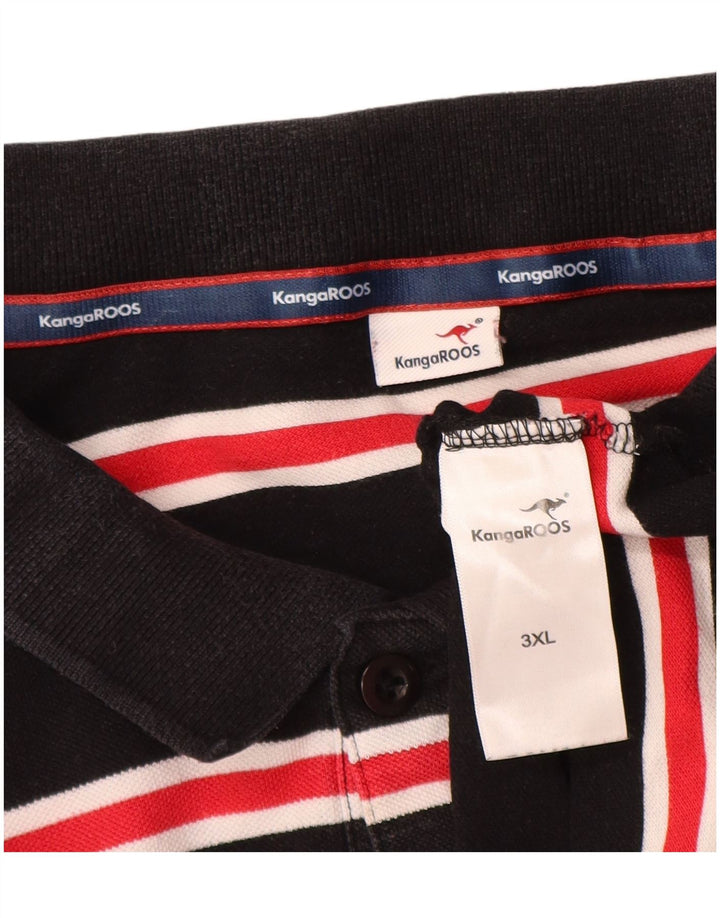 Polo da uomo Kangaroos 3XL in cotone a righe nere