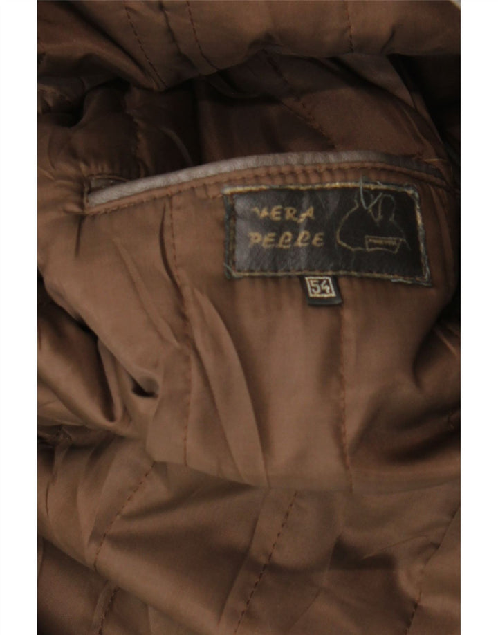 Giacca in pelle da uomo VINTAGE IT 54 2XL Pelle marrone