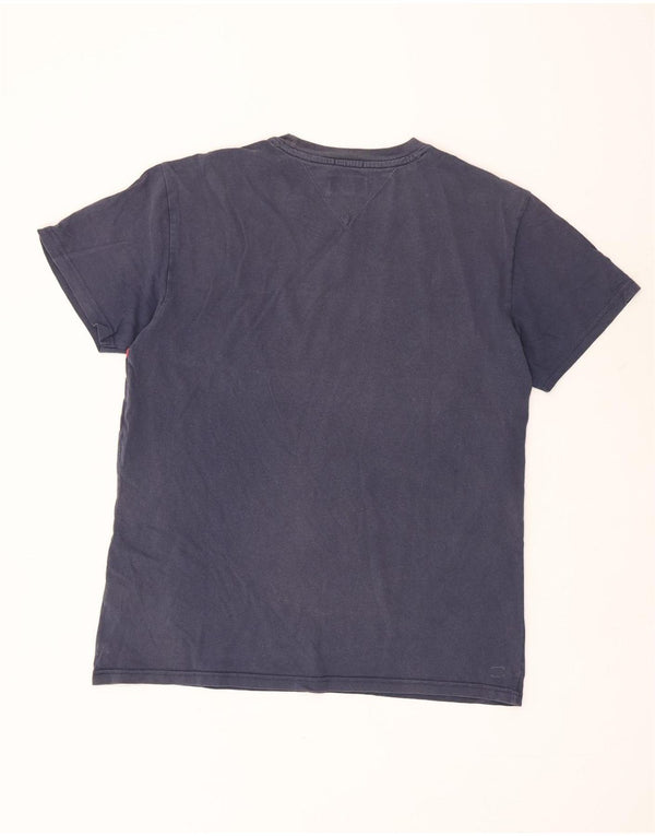 Tommy Hilfiger Mens Graphic T-Shirt Top XL Navy Blue Colourblock