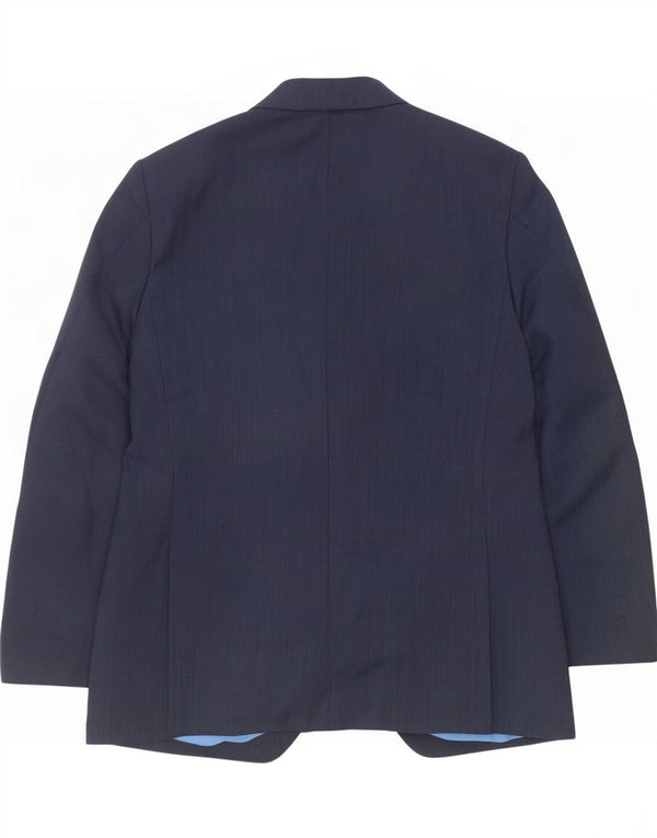 Giacca blazer da uomo a 2 bottoni Tommy Hilfiger UK 40 grande gessato blu navy
