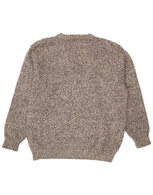 Maglione maglione con scollo a V da uomo Fay 2XL lana screziata grigia