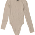 Body a maniche lunghe da donna ZARA UK 8 piccolo cotone bianco