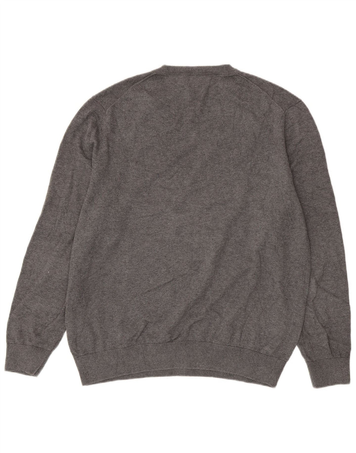 Maglione da uomo con scollo a V Nautica, grande cotone grigio