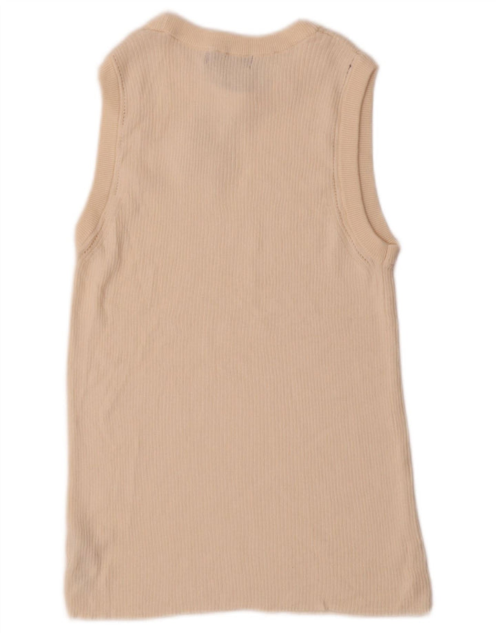 Canotta da donna Marks & Spencer UK 14 cotone bianco sporco medio
