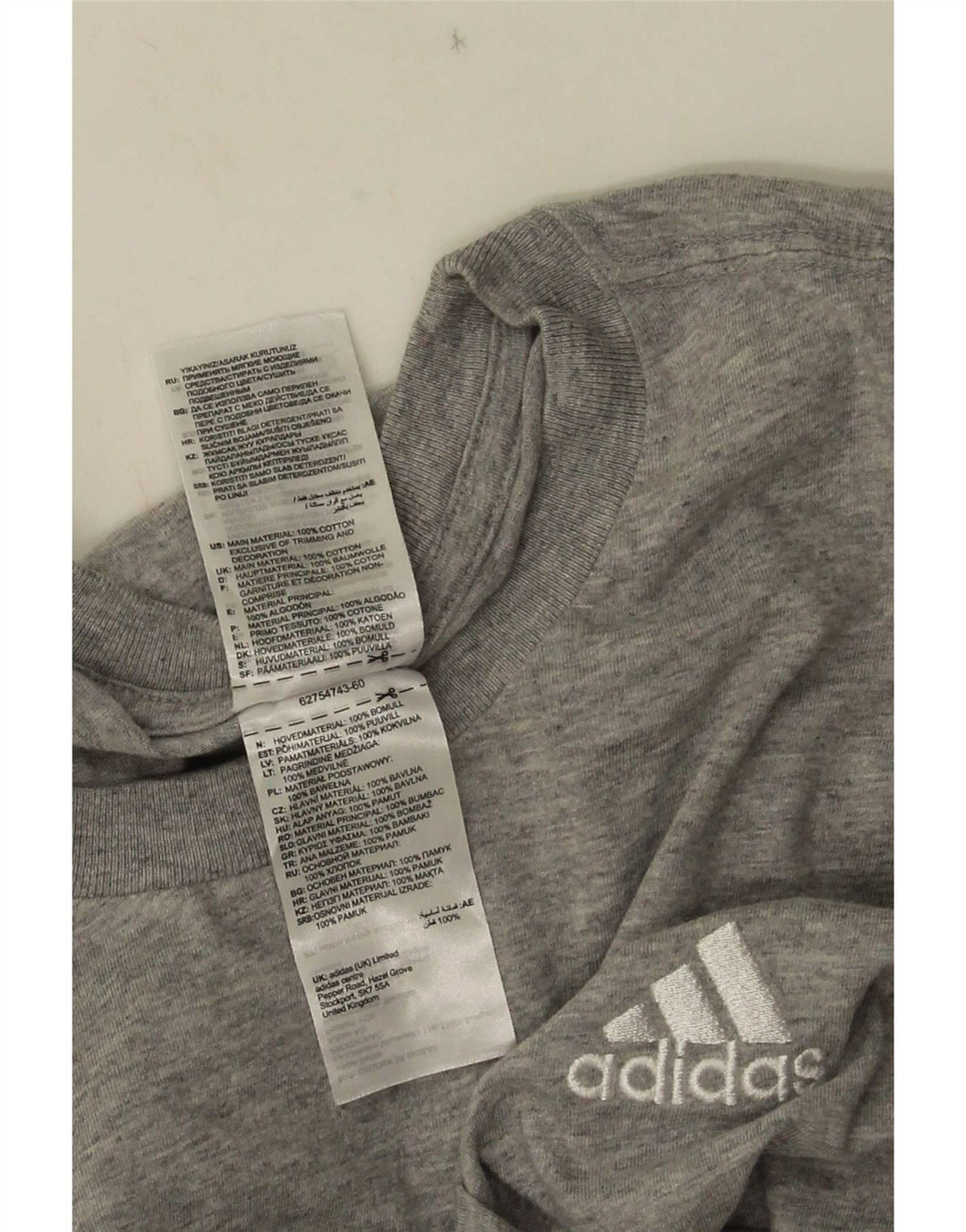 T-shirt da uomo Adidas Top 2XL in cotone grigio