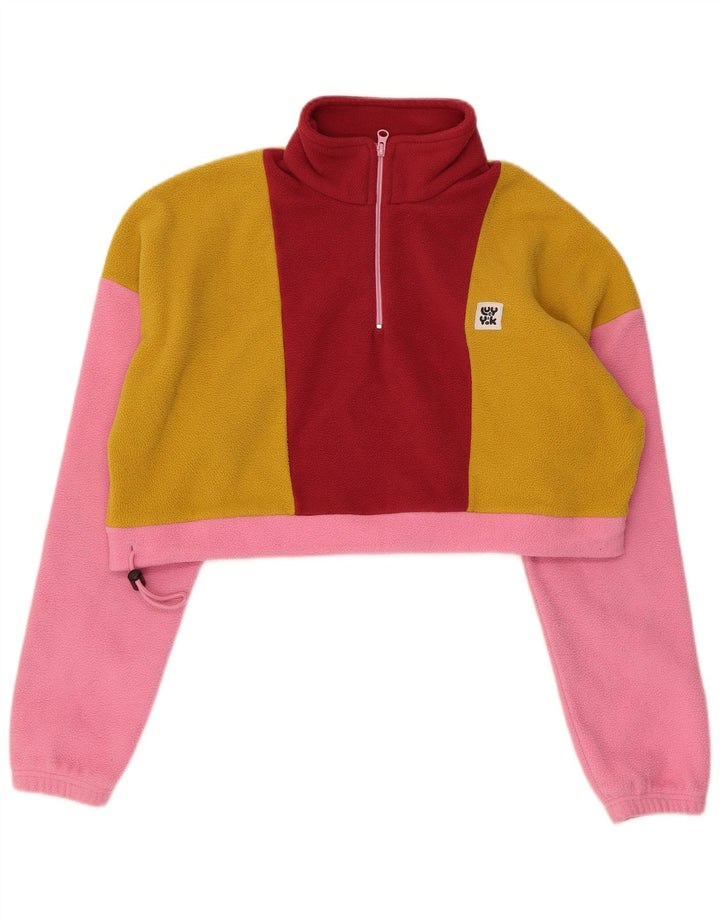 Lucy & Yak Maglione in pile corto oversize da donna UK 14 medio multicolore