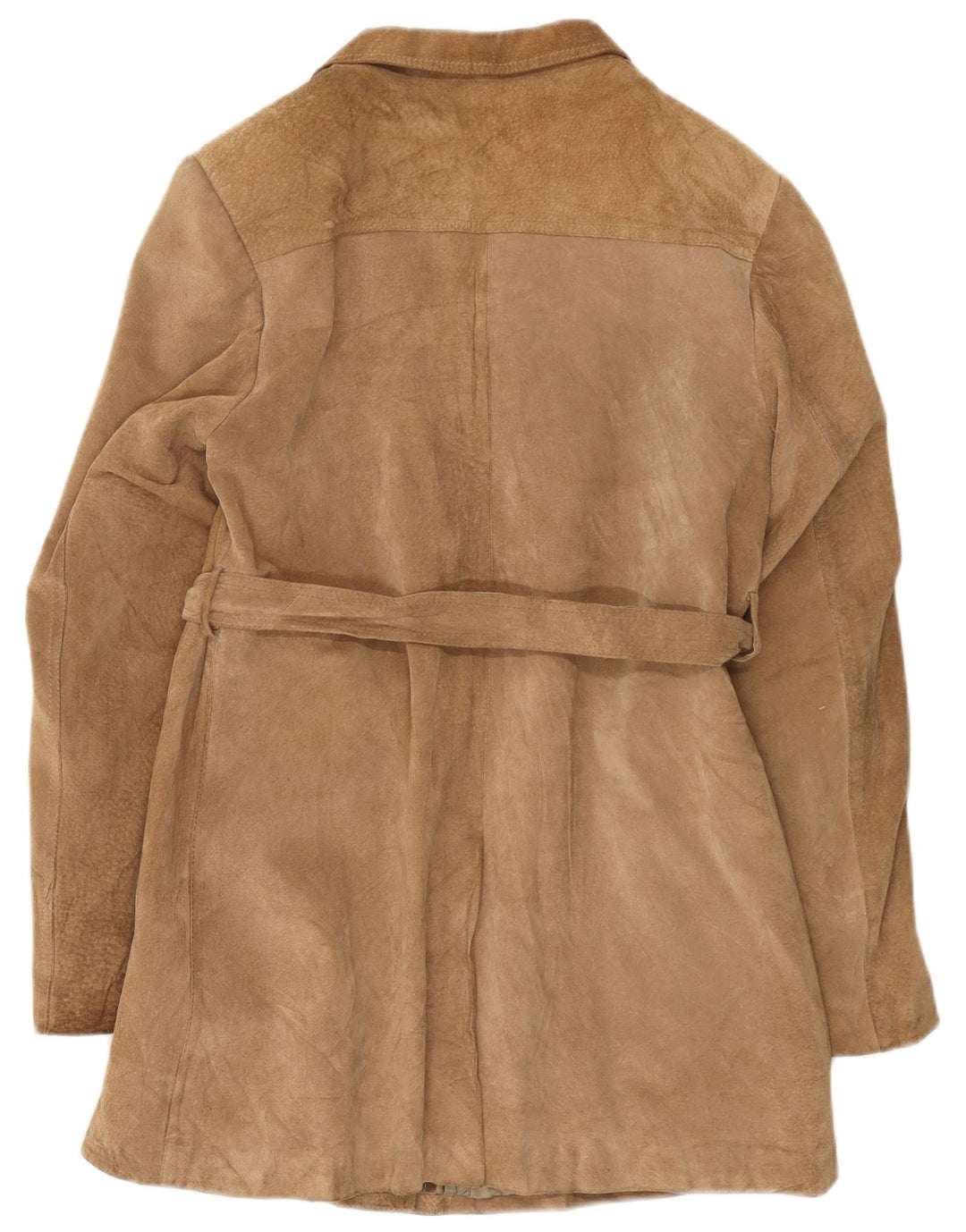 Soprabito vintage da donna in pelle scamosciata UK 14 Beige medio