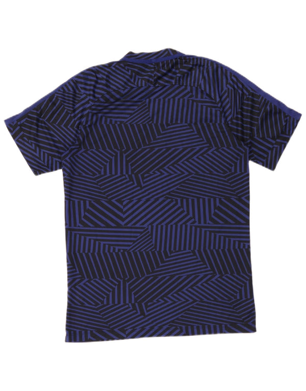 T-shirt Nike Dri Fit da uomo, top in poliestere geometrico medio blu navy
