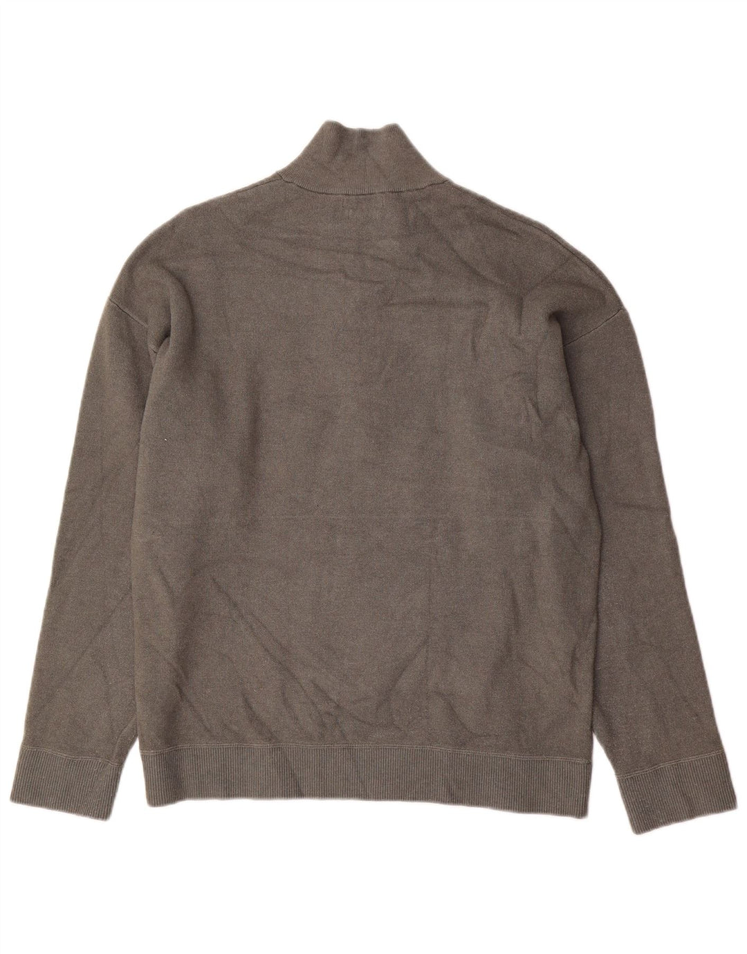 MASSIMO DUTTI Maglione da uomo con zip e collo XL in viscosa grigia