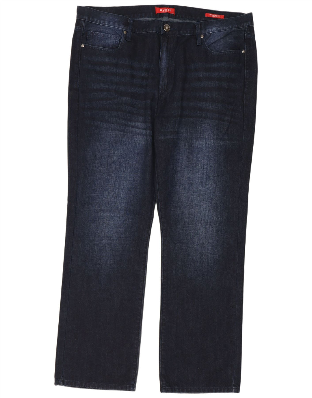 Jeans dritti da uomo Guess W40 L32 cotone blu navy