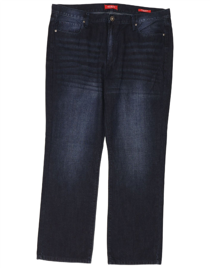 Jeans dritti da uomo Guess W40 L32 cotone blu navy