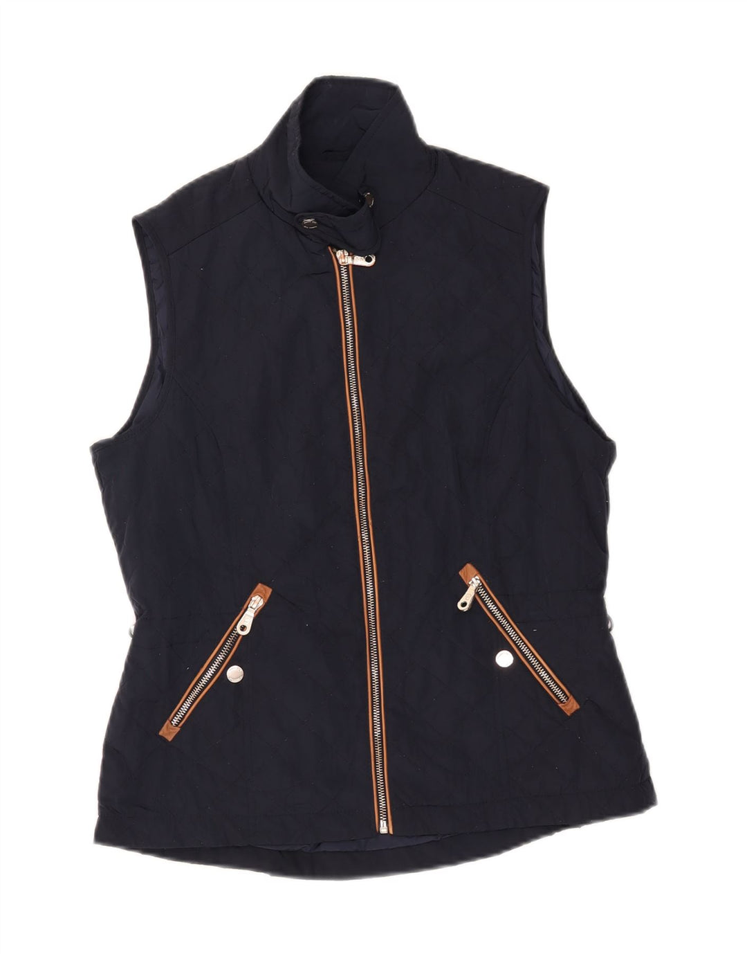 Gilet trapuntato da donna Massimo Dutti UK 14 grande nylon blu navy