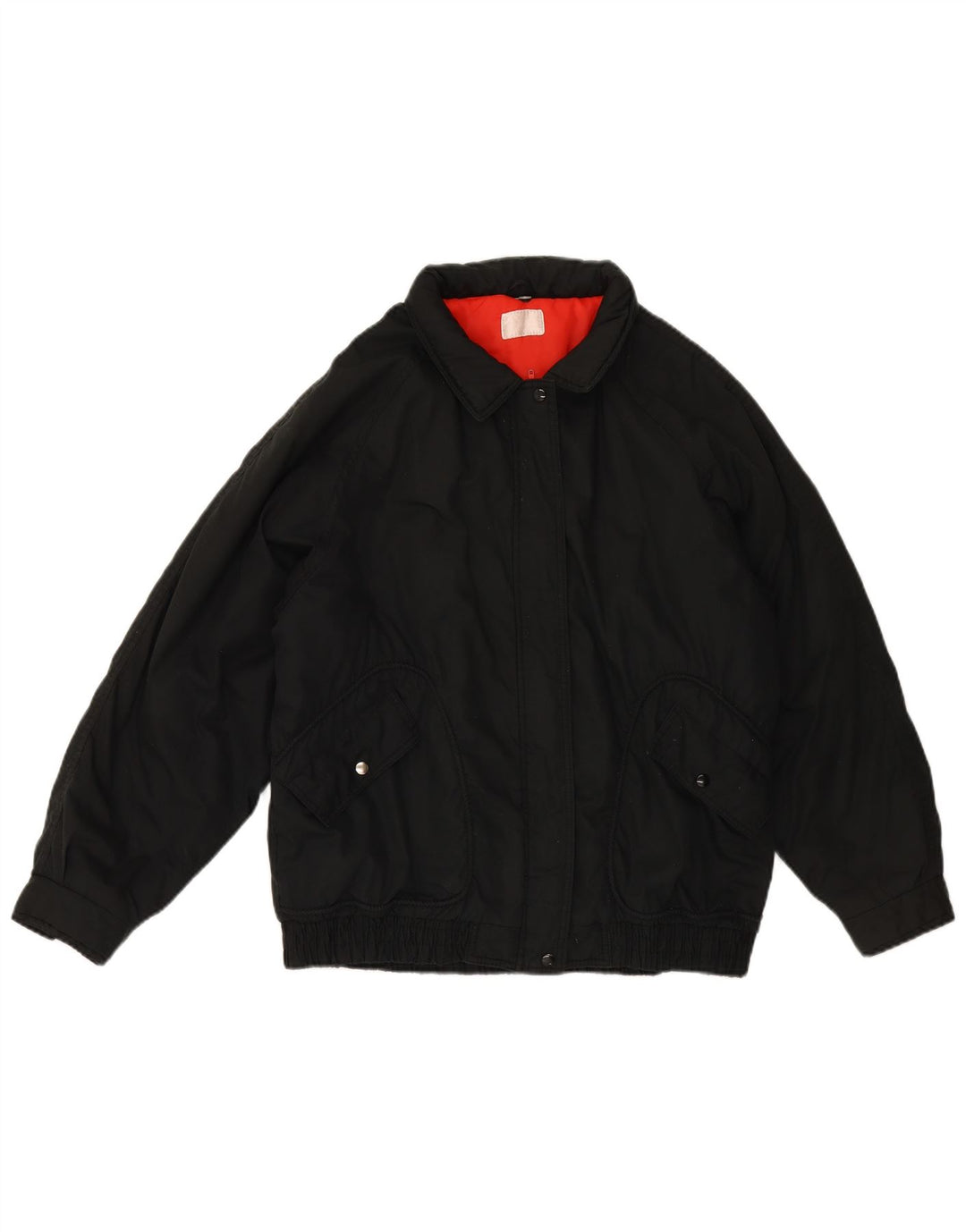 Giacca a vento vintage da donna UK 18 XL in polietilene nero