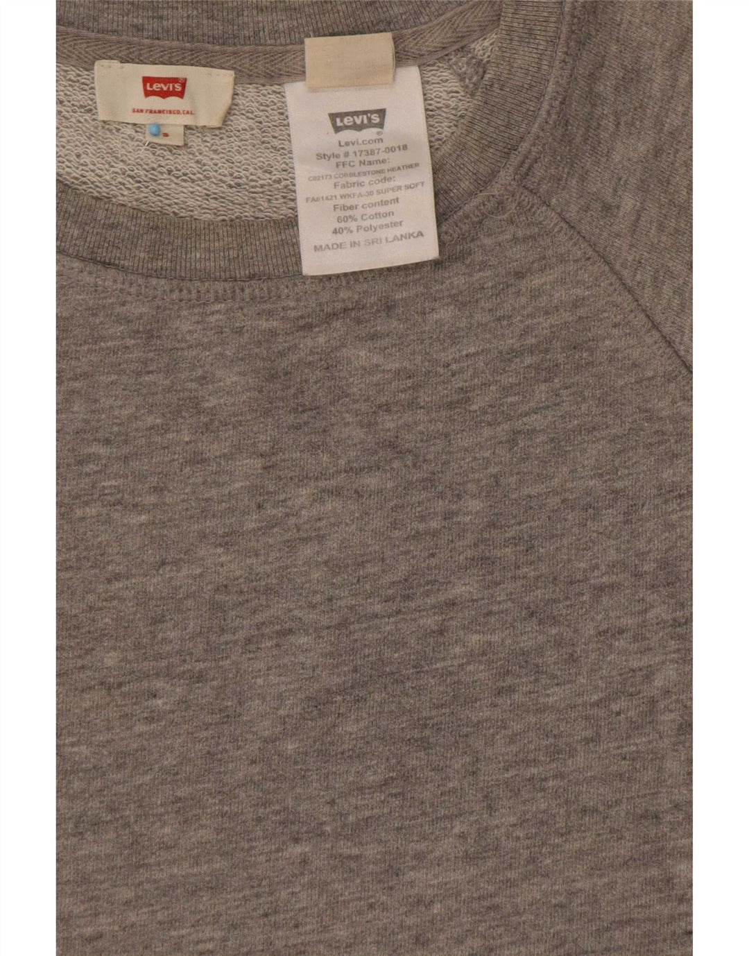 Levi's Donna Felpa Oversize Maglione UK 10 Piccolo Cotone Macchiato Grigio