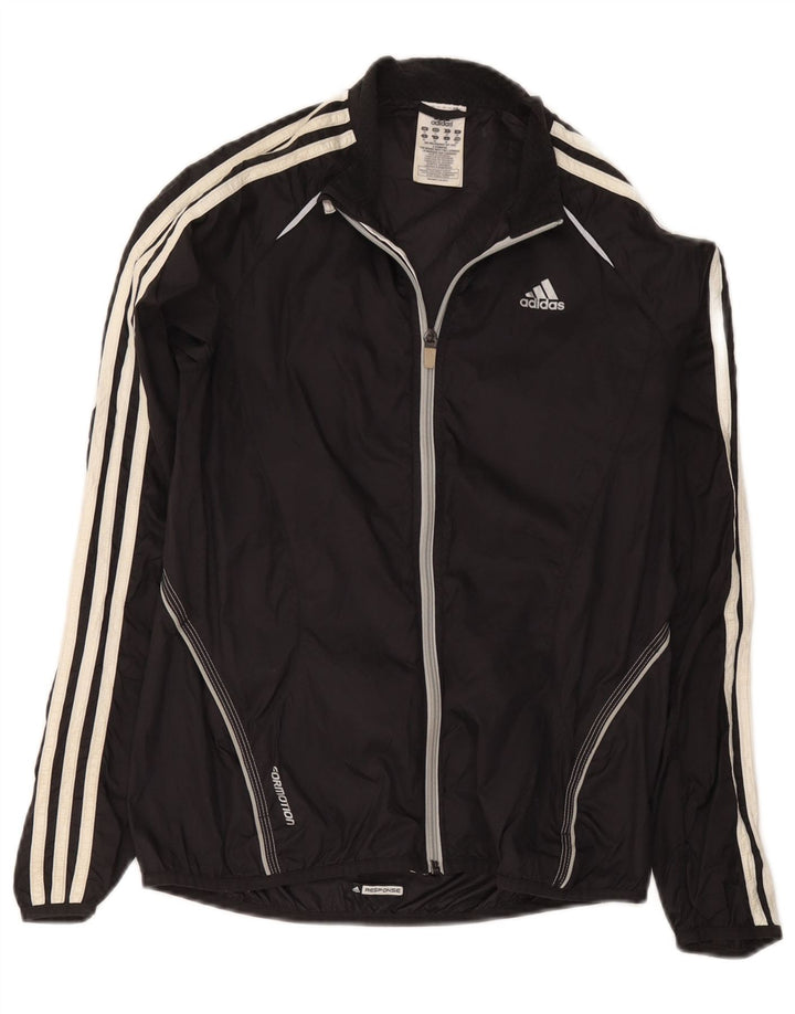 Giacca da ginnastica da donna Adidas UK 10 piccola in nylon nero