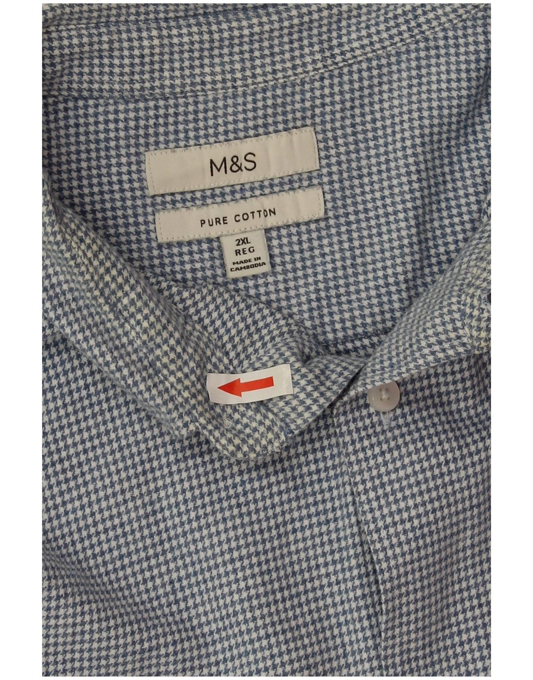 Camicia in flanella da uomo Marks & Spencer 2XL cotone pied de poule blu