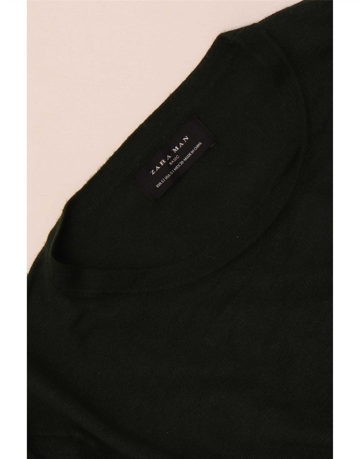 Top Zara da uomo a maniche lunghe piccolo verde