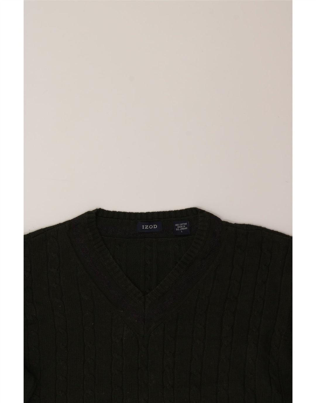 Maglione da uomo con scollo a V IZOD grande cotone verde