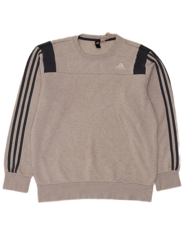 Felpa Adidas Uomo Maglione Cotone Grigio Medio
