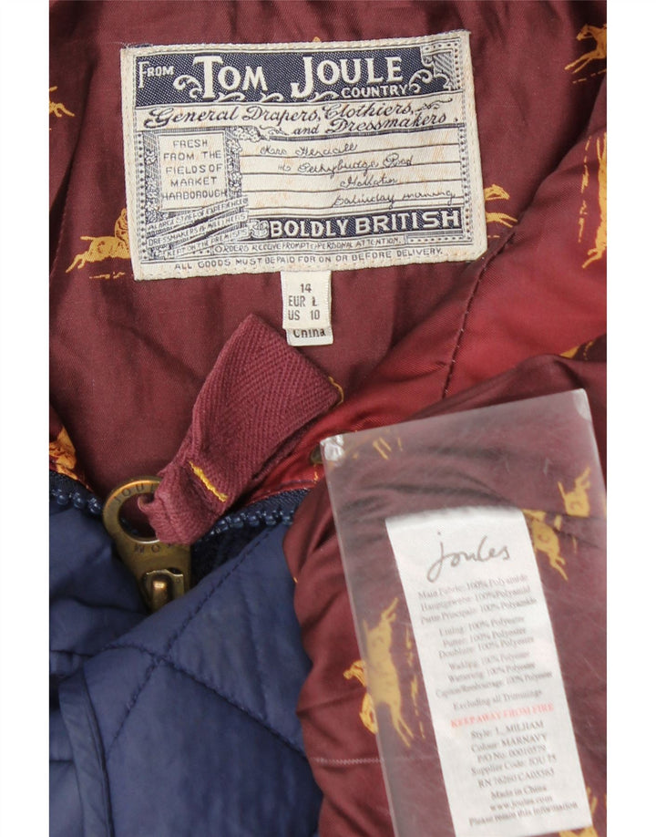Gilet trapuntato da donna Tom Joule UK 14 Large Blu Navy in poliammide