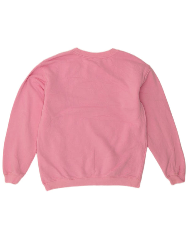 ROXY Womens Graphic Sweatshirt Jumper UK 14 Medium Pink Cotton