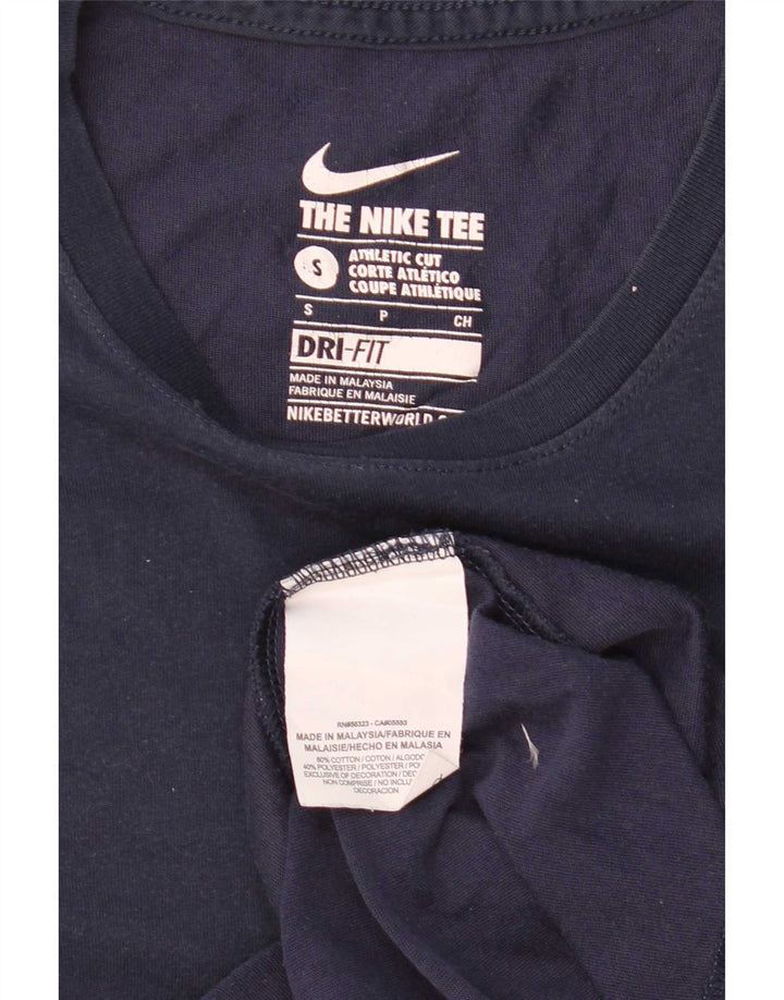 T-shirt Nike da uomo dal taglio atletico, piccola, in cotone blu navy