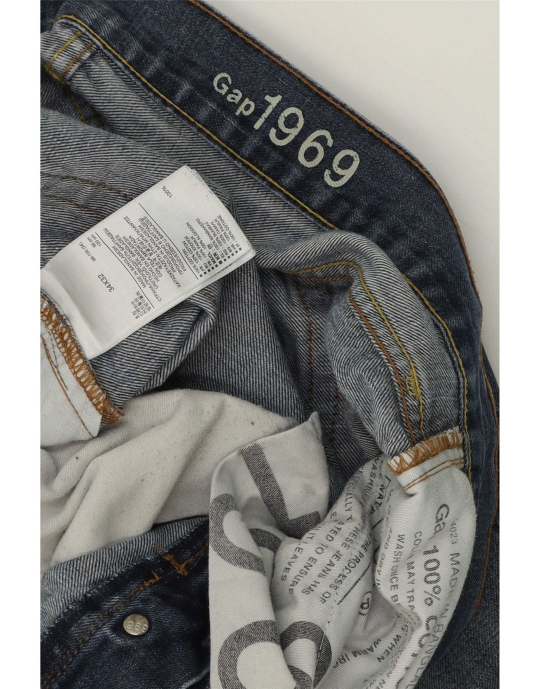 Jeans dritti da uomo Gap W34 L32 cotone blu navy
